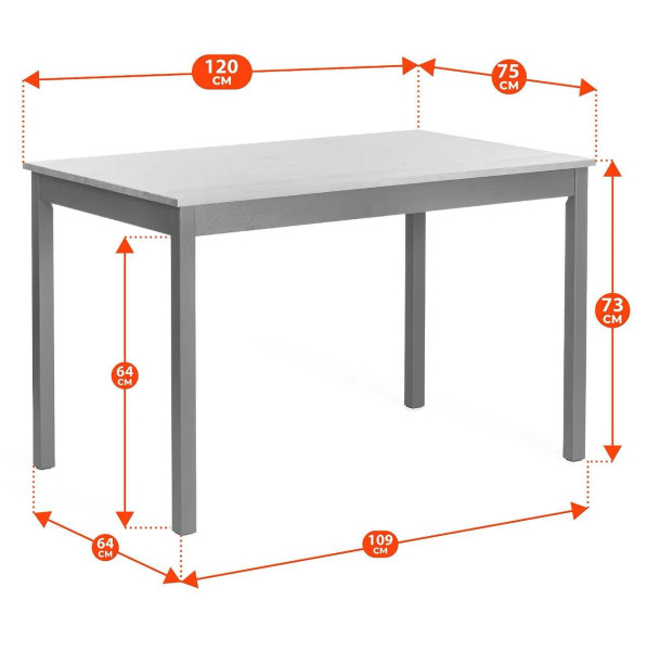 Обеденный комплект Sonata (стол + 4 стула) массив сосны, стол: 120х75х73см  стул :41х50х95см, антик /графит фото № 8