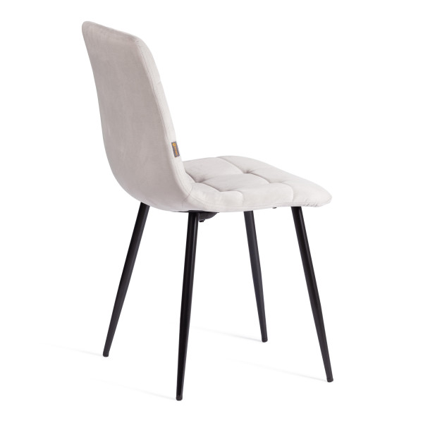 Стул CHILLY (mod. JSC-220) вельвет/металл, 44,5х52,5х88 см, Light grey (светло-серый) HLR14 / черный фото № 3