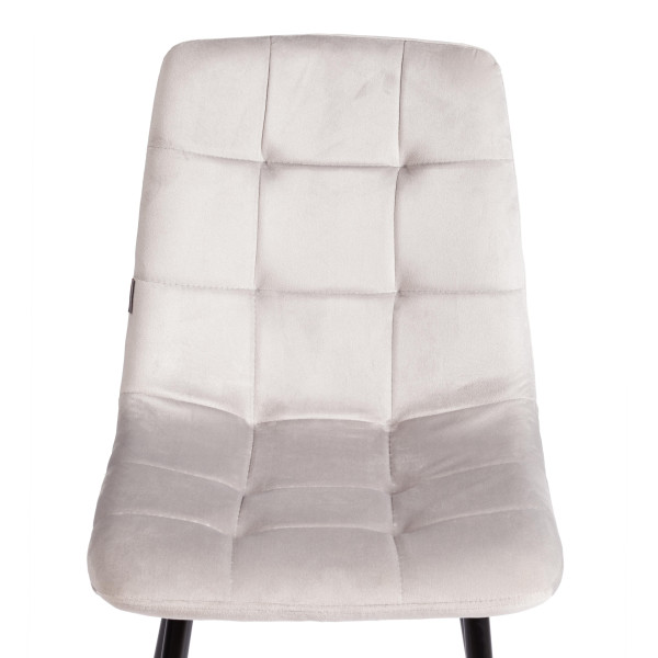 Стул CHILLY (mod. JSC-220) вельвет/металл, 44,5х52,5х88 см, Light grey (светло-серый) HLR14 / черный фото № 6