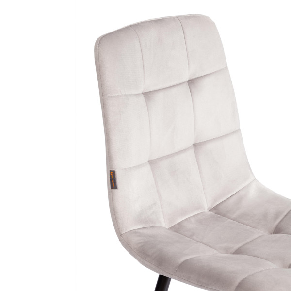 Стул CHILLY (mod. JSC-220) вельвет/металл, 44,5х52,5х88 см, Light grey (светло-серый) HLR14 / черный фото № 8