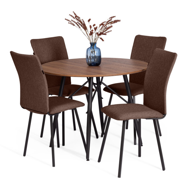 Стул обеденный La Rousse разборный, ткань рогожка, 47х64,5х94см, коричневый/черный, 3М7-147 фото № 8