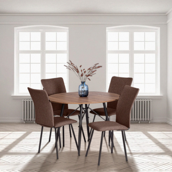 Стул обеденный La Rousse разборный, ткань рогожка, 47х64,5х94см, коричневый/черный, 3М7-147 фото № 9