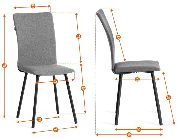 Стул обеденный La Rousse разборный, ткань рогожка, 47х64,5х94см, коричневый/черный, 3М7-147 фото № 15