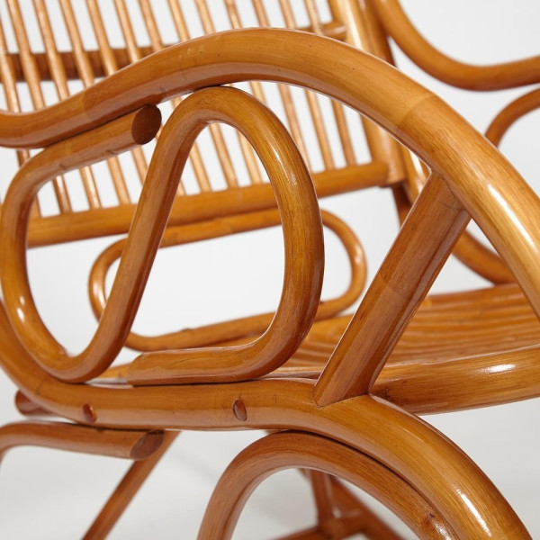 Кресло-качалка из натурального ротанга «Vienna» (без подушки) (Cognac (коньяк)) фото № 7