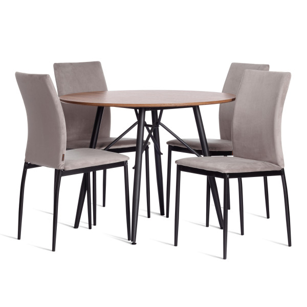 Стул CAPRI (mod. BC565-DC) металл, вельвет, 43 х 53 х 92 см, Light grey (светло-серый) HLR14 / черный фото № 9