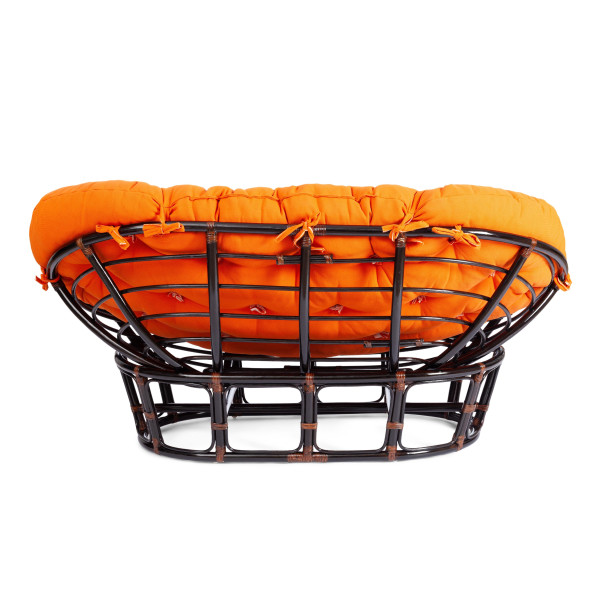 Диван MAMASAN/МАМАСАН 23/02 W /с подушкой/ подушка 182х119 см, 169х102х80 см, Antique brown (античный черно-коричневый), ткань, оранжевый, С 23 фото № 4