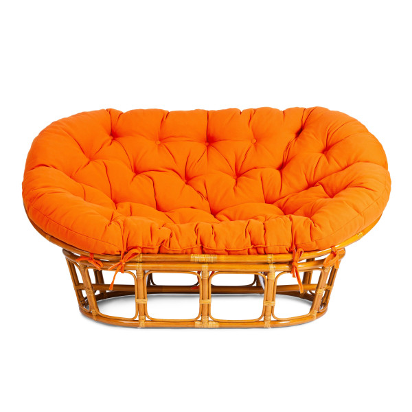 Диван MAMASAN/МАМАСАН 23/02 W /с подушкой/ подушка 182х119 см, 169х102х80 см, Pecan (орех), ткань, оранжевый, С 23 фото № 3