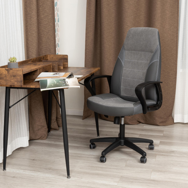 Кресло INTER (24) кож/зам/флок/ткань, серый/металлик, C-36/29/TW-12 фото № 13