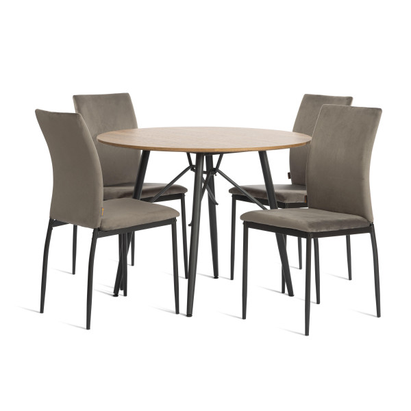 Стул CAPRI (mod. BC565-DC) металл, флок, 43 х 53 х 92 см, Dark grey (темно-серый) HLR24 / черный фото № 10