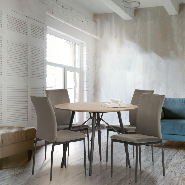 Стул CAPRI (mod. BC565-DC) металл, флок, 43 х 53 х 92 см, Dark grey (темно-серый) HLR24 / черный фото № 11