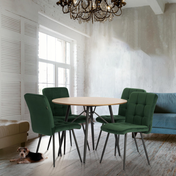 Стул обеденый Medeo разборный, велюр, 47х56х89, Deep Forest (изумруд) фото № 10