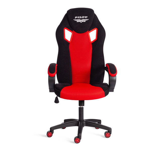 Кресло PILOT (24) флок/ткань, черный/черный/красный, 35/TW-08/TW-11 фото № 5