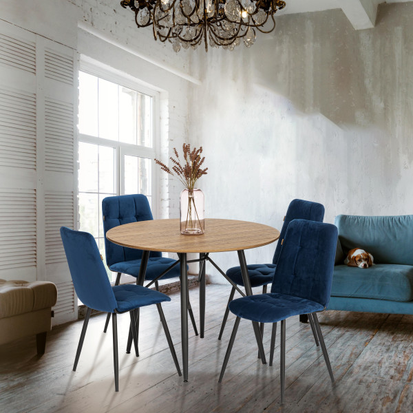 Стул обеденый Asti разборный, велюр, 47х54х86, Blue (синий) фото № 10