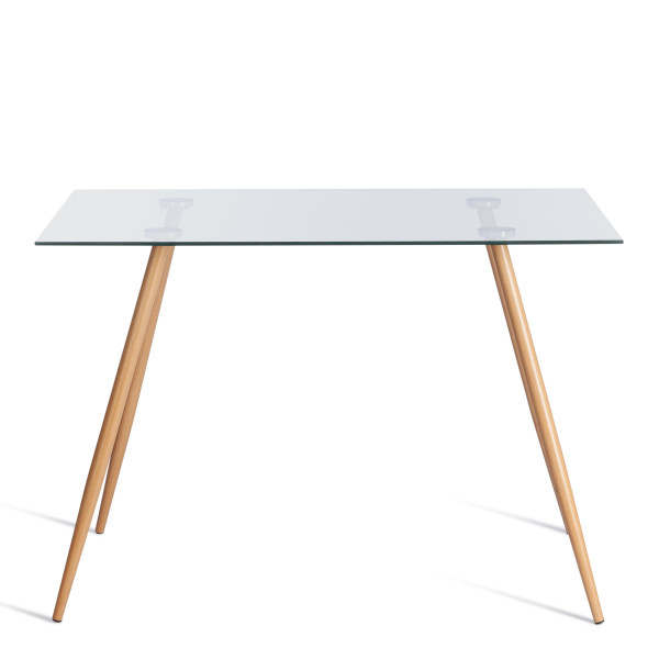 Стол SOPHIA (mod. 5003) металл/стекло (8мм), 110 х 80 х 75 см, бук/прозрачный фото № 3