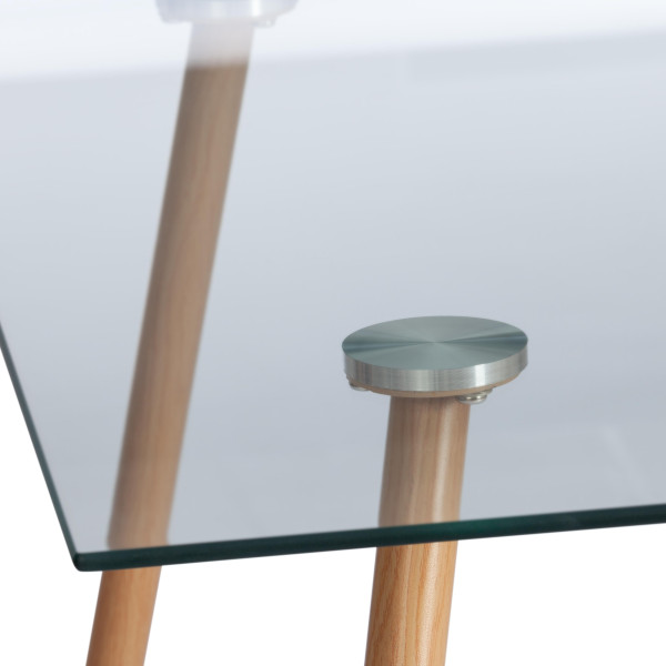 Стол SOPHIA (mod. 5003) металл/стекло (8мм), 110 х 80 х 75 см, бук/прозрачный фото № 4