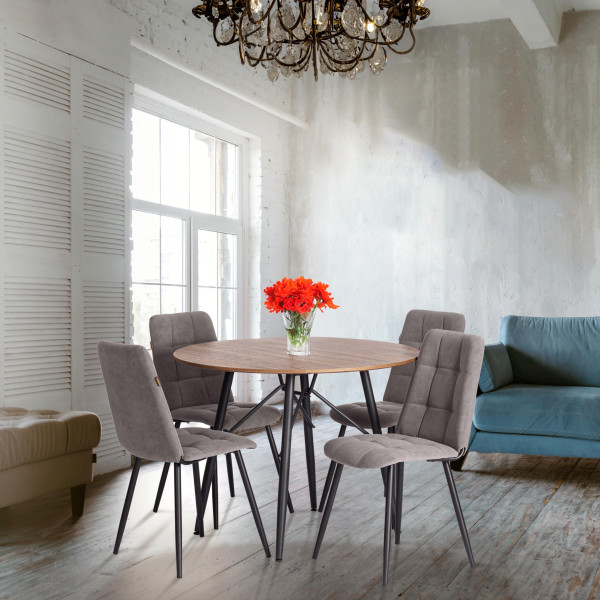 Стул обеденный Asti разборный, флок , 47х54х86, серый, 29 фото № 10