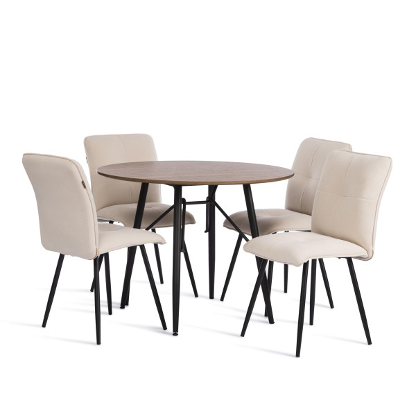 Стул обеденный Sweet флок , 46х55х88, молочный/черный, 4 фото № 14