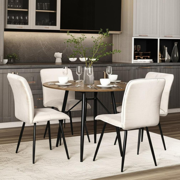 Стул обеденный Sweet флок , 46х55х88, молочный/черный, 4 фото № 15