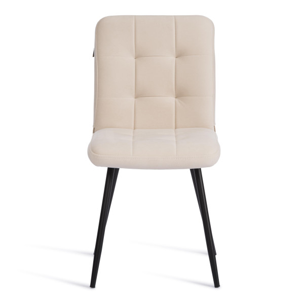 Стул обеденный Medeo флок , 47х56х89, молочный/черный, 4 фото № 5