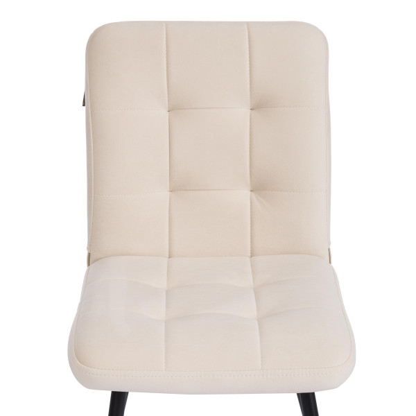 Стул обеденный Medeo флок , 47х56х89, молочный/черный, 4 фото № 6