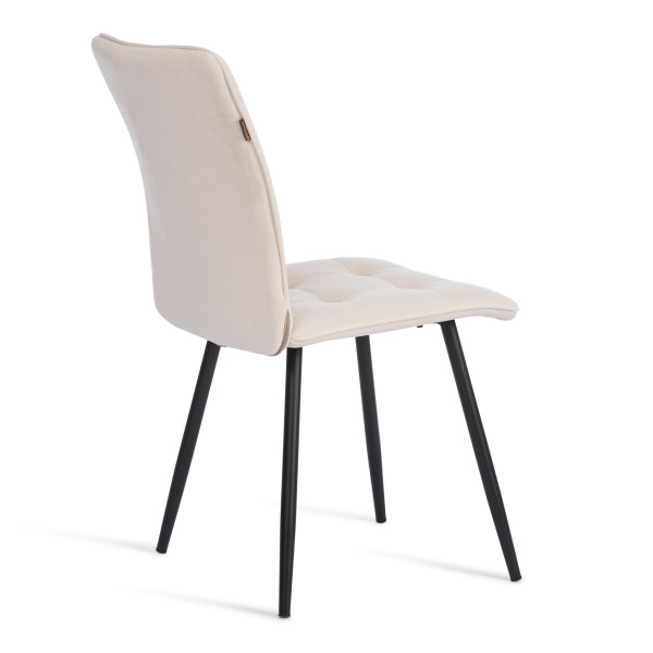Стул обеденный Bari флок , 46х55х89, молочный/черный, 4 фото № 3