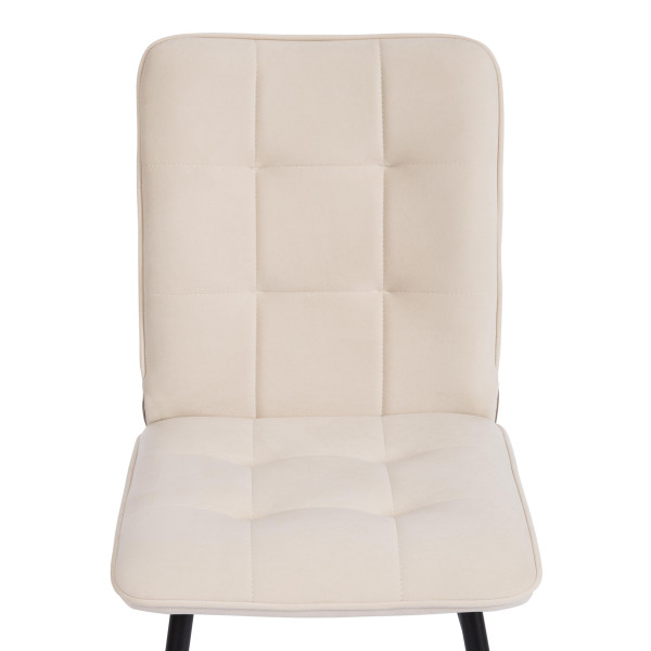 Стул обеденный Bari флок , 46х55х89, молочный/черный, 4 фото № 6