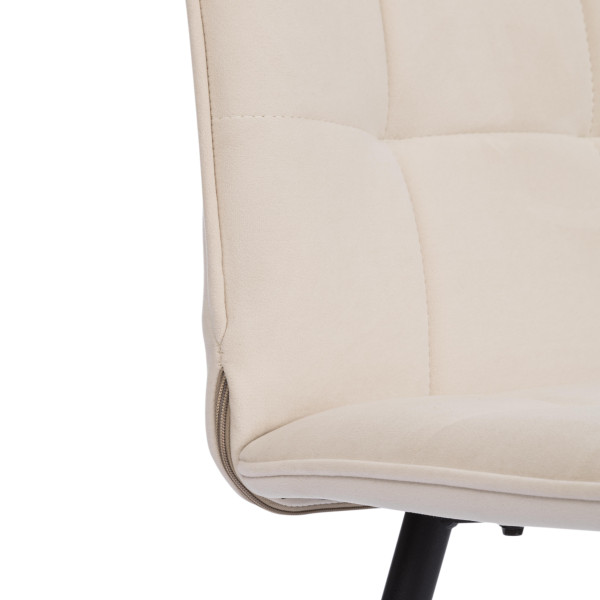 Стул обеденный Bari флок , 46х55х89, молочный/черный, 4 фото № 8