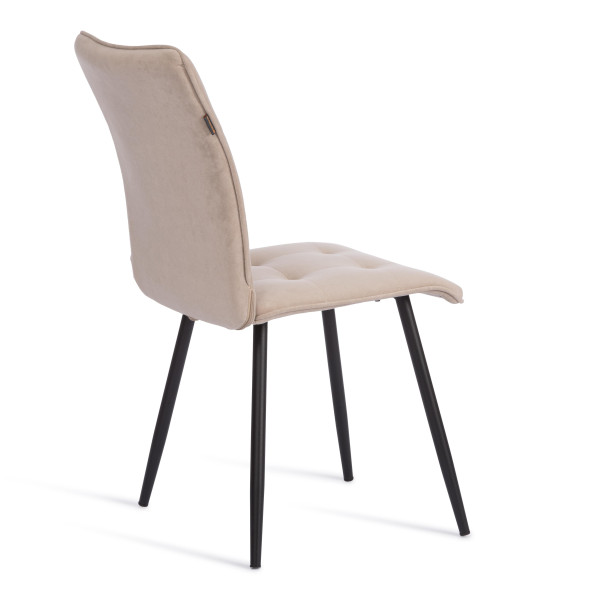 Стул обеденный Bari флок , 46х55х89, бежевый/черный, 7 фото № 3