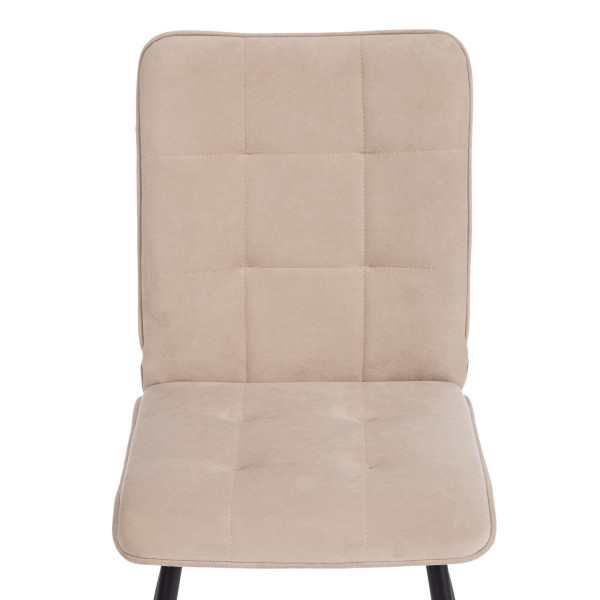 Стул обеденный Bari флок , 46х55х89, бежевый/черный, 7 фото № 6