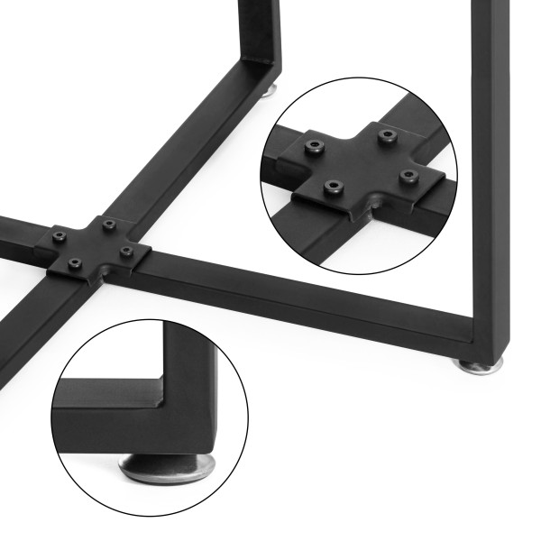 Комплект (стол, 4 стула) QUADRON (mod. PT14) Стол: МДФ/металл, стул: металл/ткань, 100х100х73 см, 69х56х71 см, Beige (Бежевый) LY1701-4/черный фото № 10