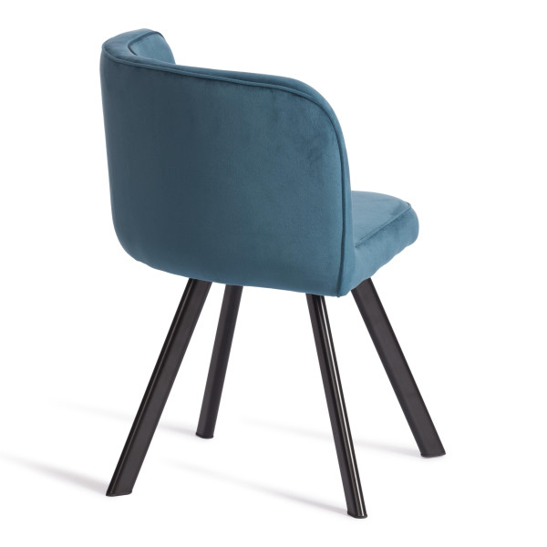 Комплект (стол, 4 стула) QUADRON (mod. PT14) Стол: МДФ/металл, стул: металл/велюр, 100х100х73 см, 69х56х71 см, Blue (синий) HLR62/черный фото № 4