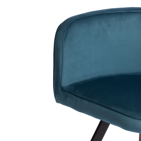 Комплект (стол, 4 стула) QUADRON (mod. PT14) Стол: МДФ/металл, стул: металл/велюр, 100х100х73 см, 69х56х71 см, Blue (синий) HLR62/черный фото № 7