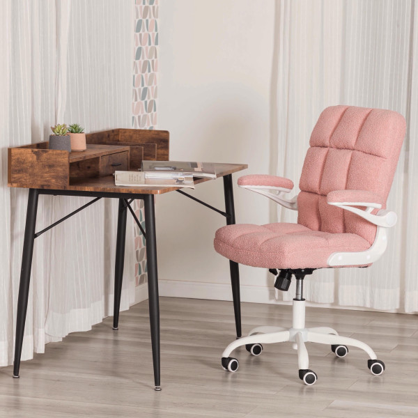 Кресло Lugano Wh ткань teddy, розовый фото № 13