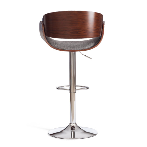 Барный стул LANDO (mod.4036) металл/дерево/ткань, 59х51х93-114 см, высота сиденья 62-83 см, серый/орех/хром, Aimcasa 28 фото № 4