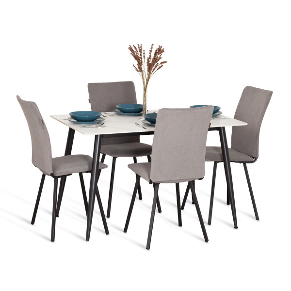 Стул обеденный La Rousse флок , 49х50х93, серый/черный, 29 фото № 7