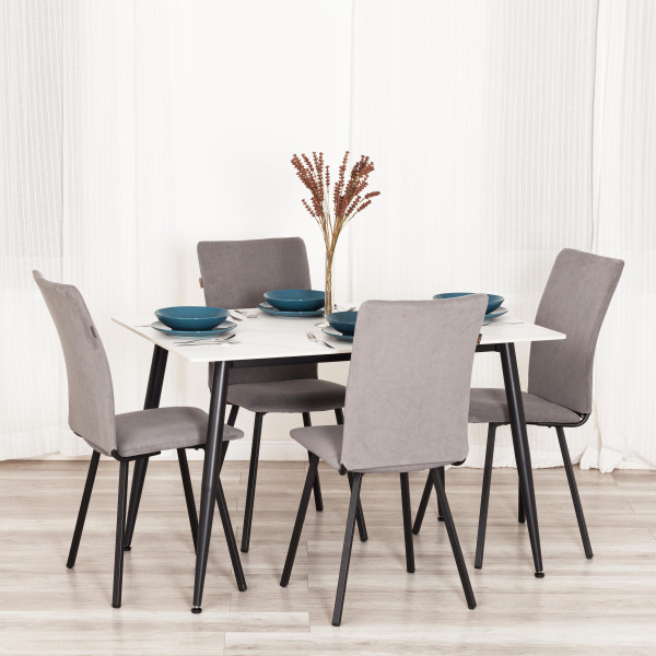 Стул обеденный La Rousse флок , 49х50х93, серый/черный, 29 фото № 8