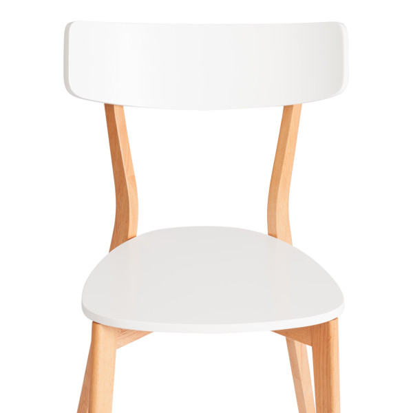 Стул Claire (комплект) сиденье МДФ, опоры дерево гевея, белый / натуральное дерево, 48 x 49,5 x 81,5 x SH44см фото № 6