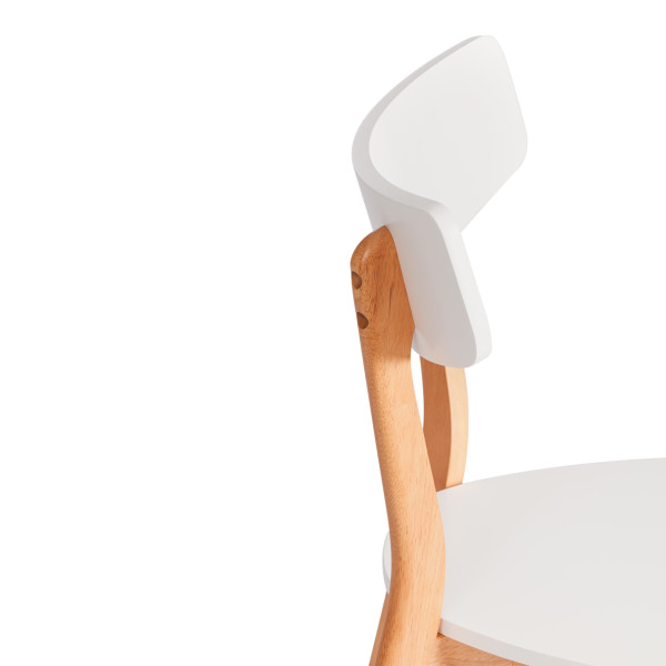 Стул Claire (комплект) сиденье МДФ, опоры дерево гевея, белый / натуральное дерево, 48 x 49,5 x 81,5 x SH44см фото № 7