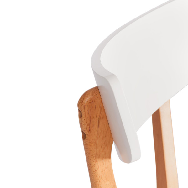 Стул Claire (комплект) сиденье МДФ, опоры дерево гевея, белый / натуральное дерево, 48 x 49,5 x 81,5 x SH44см фото № 8