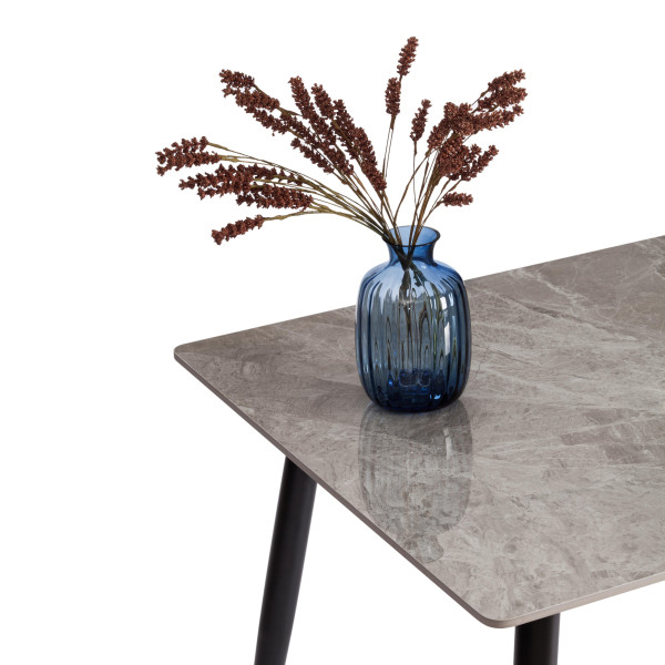 Стол обеденный Austen (mod. LDT-300 RION) столешница керамика (глянцевая) / опоры металл, серый/чёрный, 80х120х75 см фото № 5