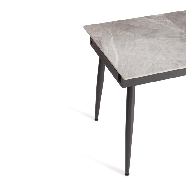 Стол обеденный Balmoral (mod.OKT-2294) столешница керамика (глянцевая) / опоры металл, серый/чёрный, (120+40)х80х75 см фото № 10