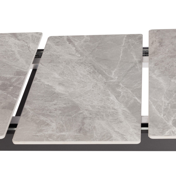 Стол обеденный Balmoral (mod.OKT-2294) столешница керамика (глянцевая) / опоры металл, серый/чёрный, (120+40)х80х75 см фото № 14