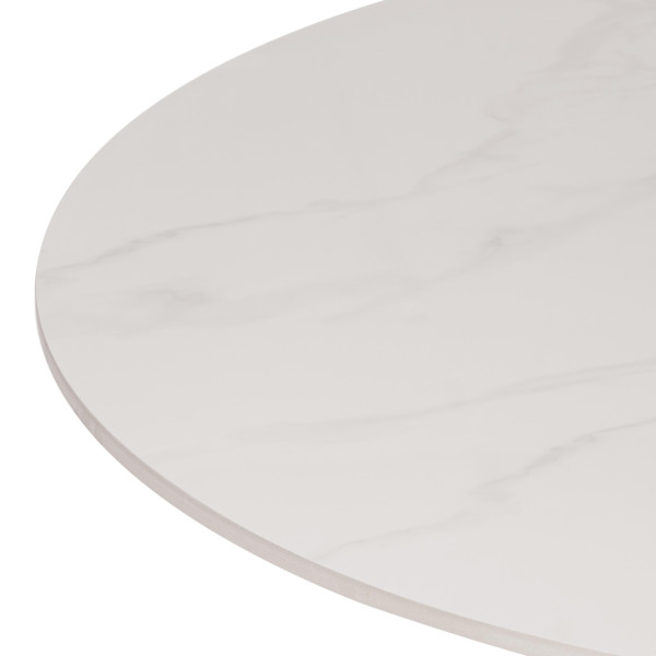 Стол обеденный Tulip (LDT-046 CT-6022-A1) столешница керамика (глянцевая) / опоры металл, белый/черный, 90х75 см фото № 2