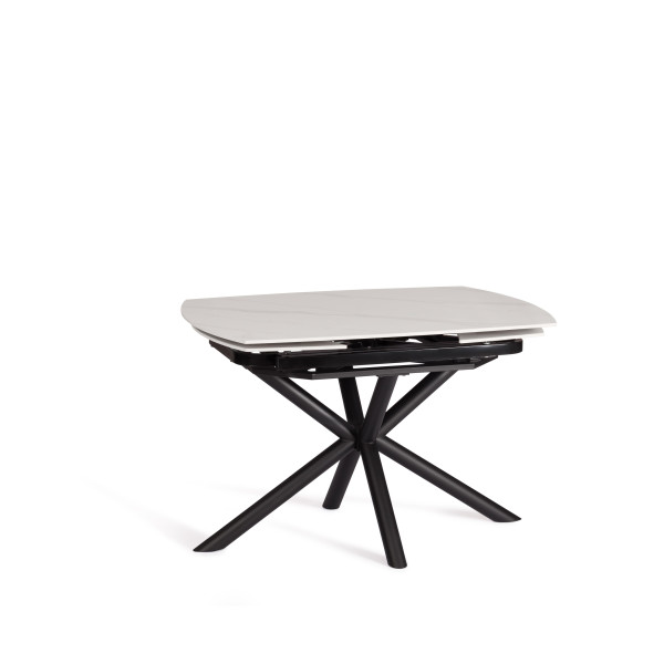 Стол обеденный Winston (mod.LDT-507 OKT-2462) столешница керамика (глянцевая) / опоры металл, белый/черный, 30х120х30 см фото № 4