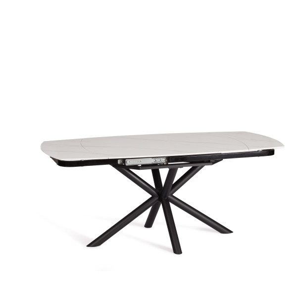 Стол обеденный Winston (mod.LDT-507 OKT-2462) столешница керамика (глянцевая) / опоры металл, белый/черный, 30х120х30 см фото № 8