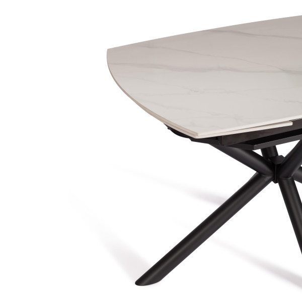 Стол обеденный Winston (mod.LDT-507 OKT-2462) столешница керамика (глянцевая) / опоры металл, белый/черный, 30х120х30 см фото № 10