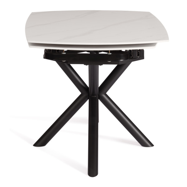 Стол обеденный Winston (mod.LDT-507 OKT-2462) столешница керамика (глянцевая) / опоры металл, белый/черный, 30х120х30 см фото № 2