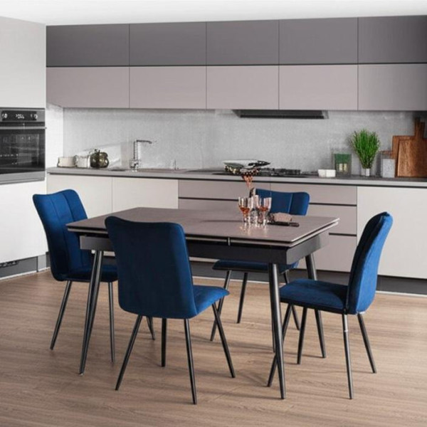 Стул обеденный Medeo LT, велюр, Blue (синий), 50х55х93 фото № 11