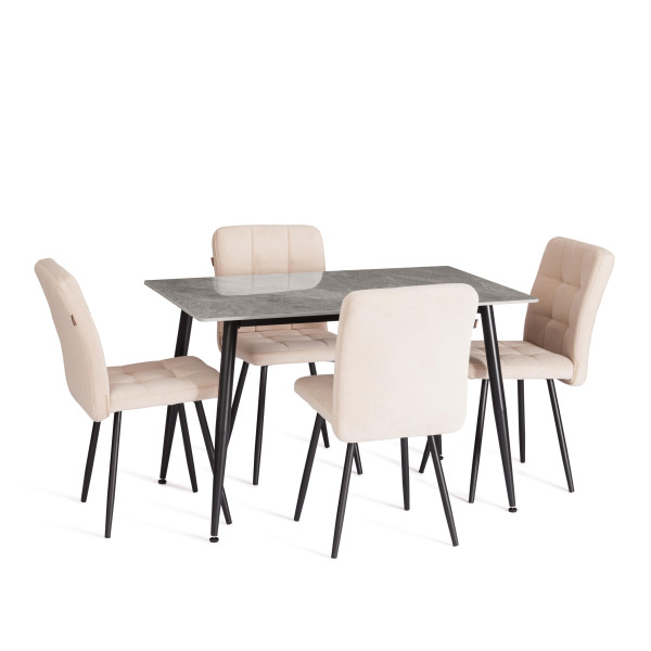 Стул обеденный Medeo LT, флок , бежевый/черный, 7, 50х55х93 фото № 10