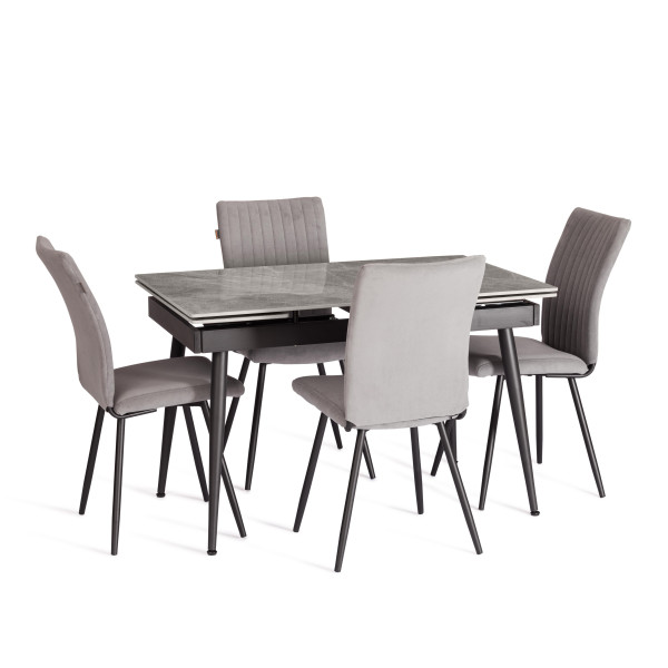 Стул обеденный Monte Carlo TREND, флок , серый/черный, 29, 50х55х93 фото № 15